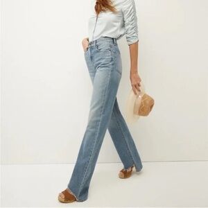 NWT Veronica Beard Dylan Straight Leg Step Hem Jeans in Sunset Pier Size 24